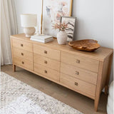 Hara 9 Drawer Dresser in Natural Oak
