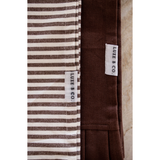 Ruffle Tea Towel in Brown/White Stripes - Set of 2