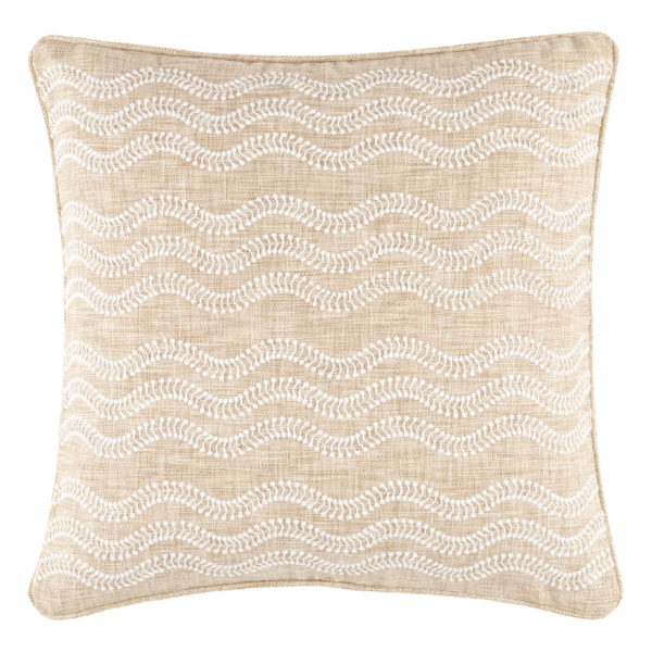 Scout Embroidered Natural Indoor/Outdoor Pillow