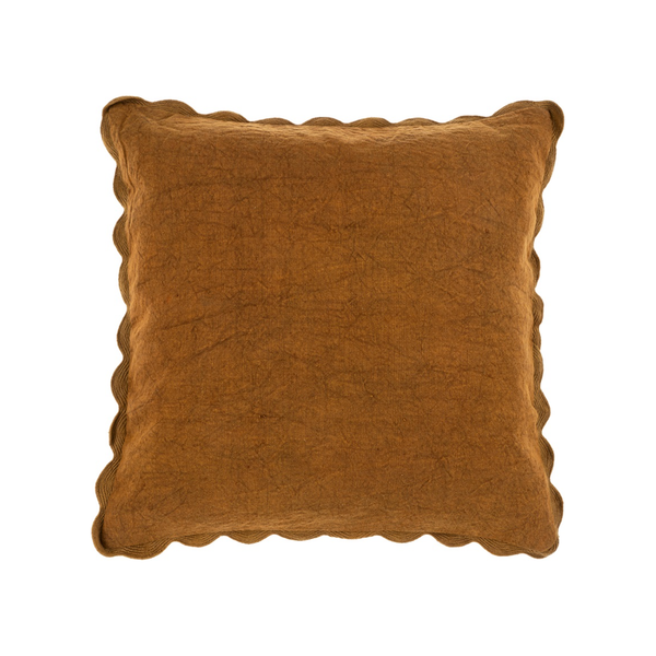 Scalloped Edge Cushion in Bronze