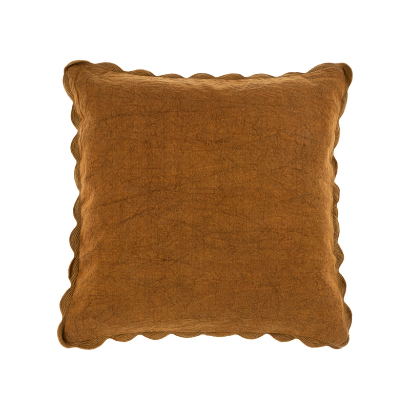 Scalloped Edge Cushion in Bronze