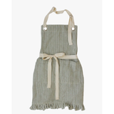 Pinstripe Ruffle Apron | Green