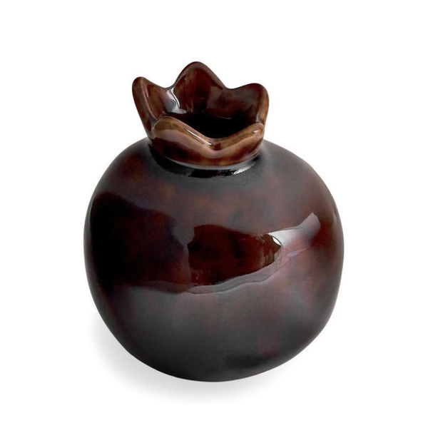 Pomegranate Vase in Chestnut Brown