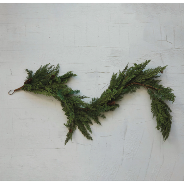 Spruce & Pine Garland with Pinecones