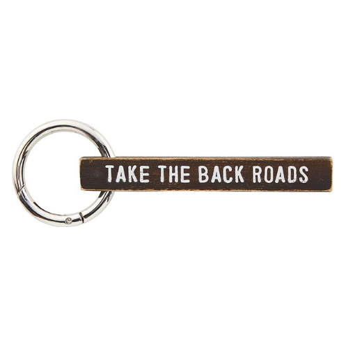 Take the Back Roads - Wood Keychain