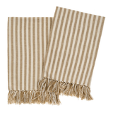 Bengal Stripe Hammam Hand Towels S/2, Warm Sand