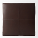 Minara Square Ottoman Dark Brown Leather