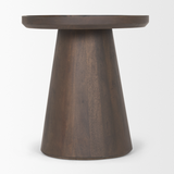 Takoda Tapered Drum Accent Table in Dark Brown Wood