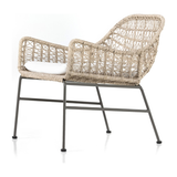 Bandera Outdoor Woven Club Chair in Vintage White (With Cushion)