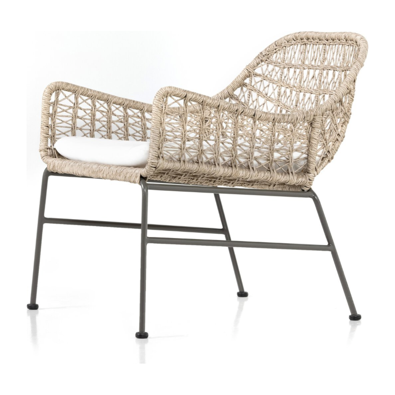 Bandera Outdoor Woven Club Chair in Vintage White (With Cushion)