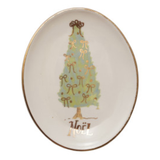 Stoneware Oval Holiday Dish - 4 Styles