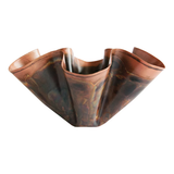 Decorative Metal Ruffled Bowl, Oxidized Copper Finish