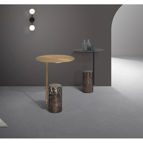 Butler End Table in Brown Marble