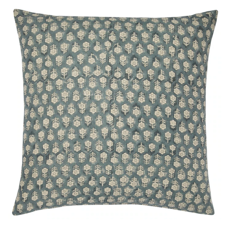 Peter Blockprint Cushion - Teal