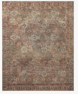 Billie Area Rug - Aqua/Rust