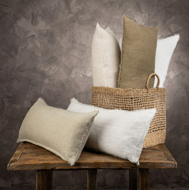 Lina Linen Cushion Ivory - 14 " x 31"