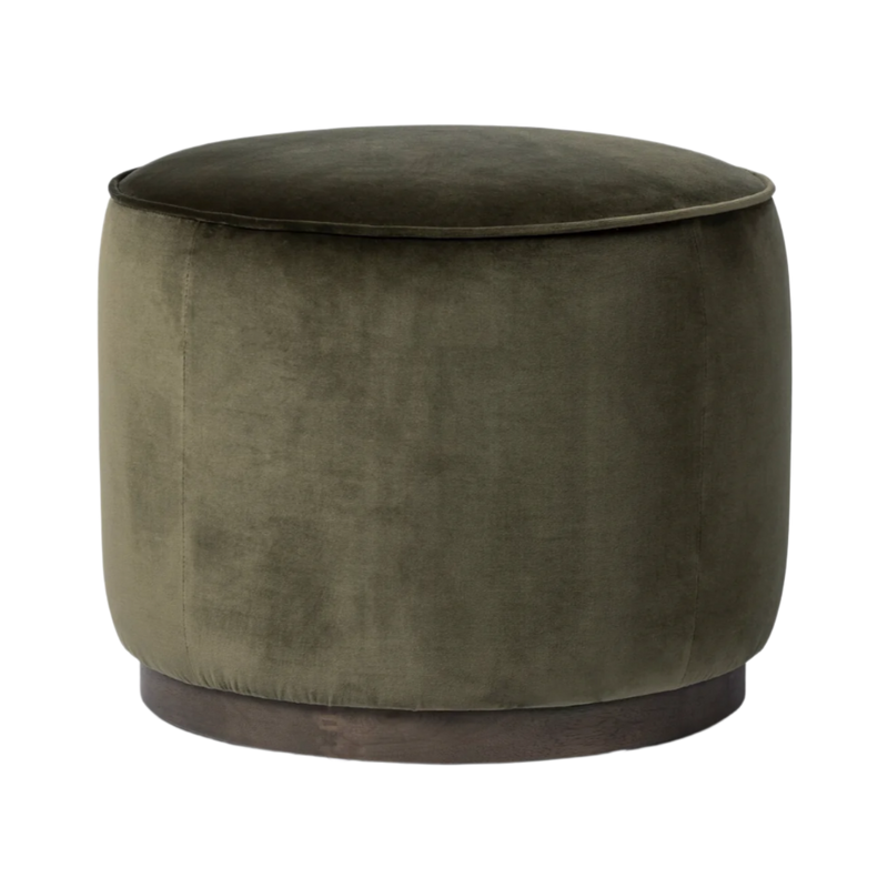 Sinclair Round Ottoman in Surrey Olive