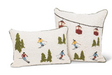 Rectangle Ski Scene Pillow