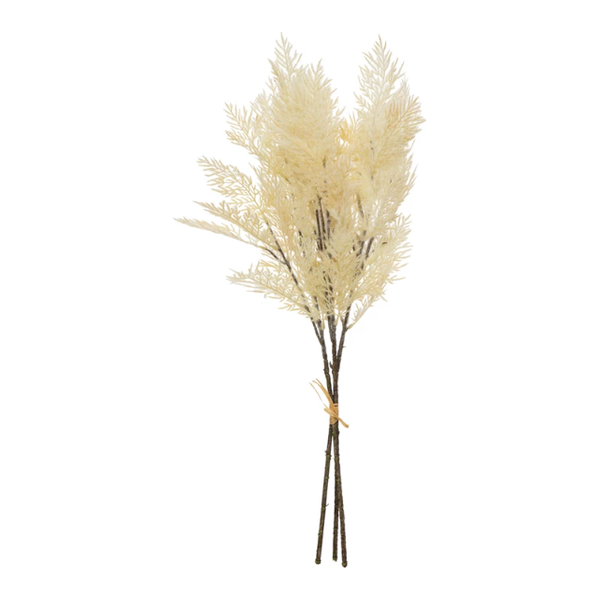 Flocked Reed Plume in White