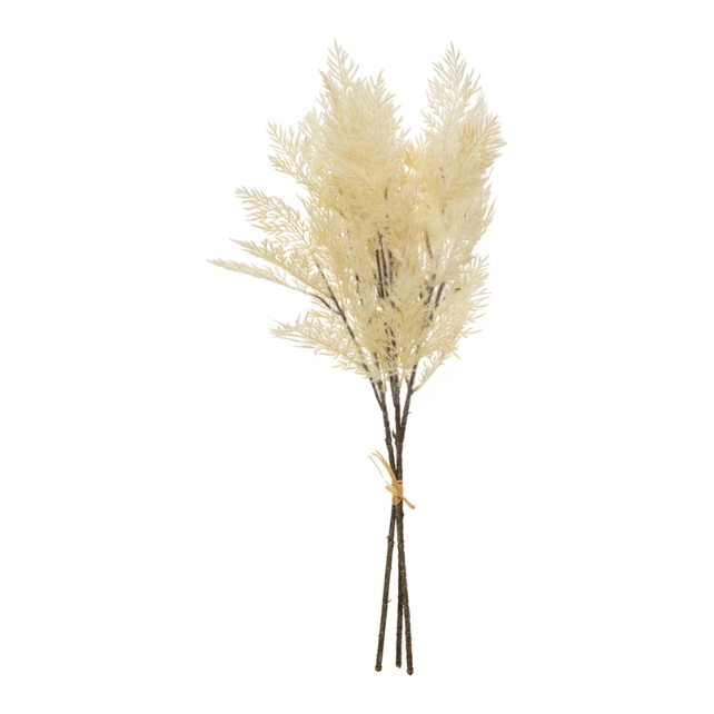 Flocked Reed Plume in White