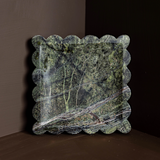 Emerald Scalloped Marble Tray