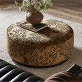 Sinclair Large Round Ottoman in Balkan Ochre