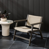 Delano Outdoor Metal Chair in Ivory/Dark