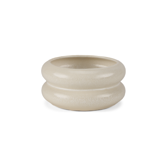 Twyla Short Cream Glazed Ring Pot