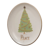 Stoneware Oval Holiday Dish - 4 Styles