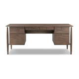 Markia Executive Desk in Aged Oak Veneer