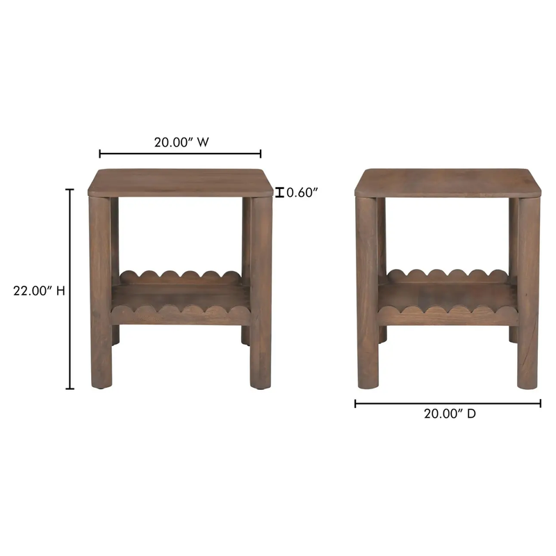 Wiley Side Table in Vintage Brown
