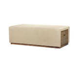 Elara Storage Ottoman - Barley Chenille