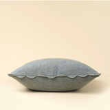 Scalloped Edge Cushion - Slate Blue 20" x 20"