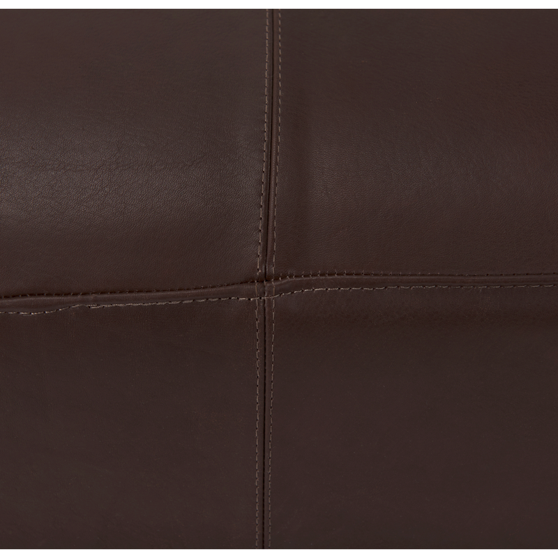 Minara Square Ottoman Dark Brown Leather