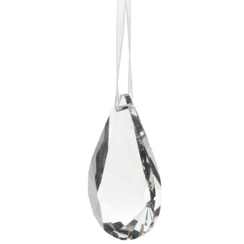 Xmas Ornament Crystal Drop 2.5 H