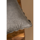 Scalloped Edge Cushion in Charcoal