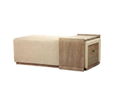 Elara Storage Ottoman - Barley Chenille