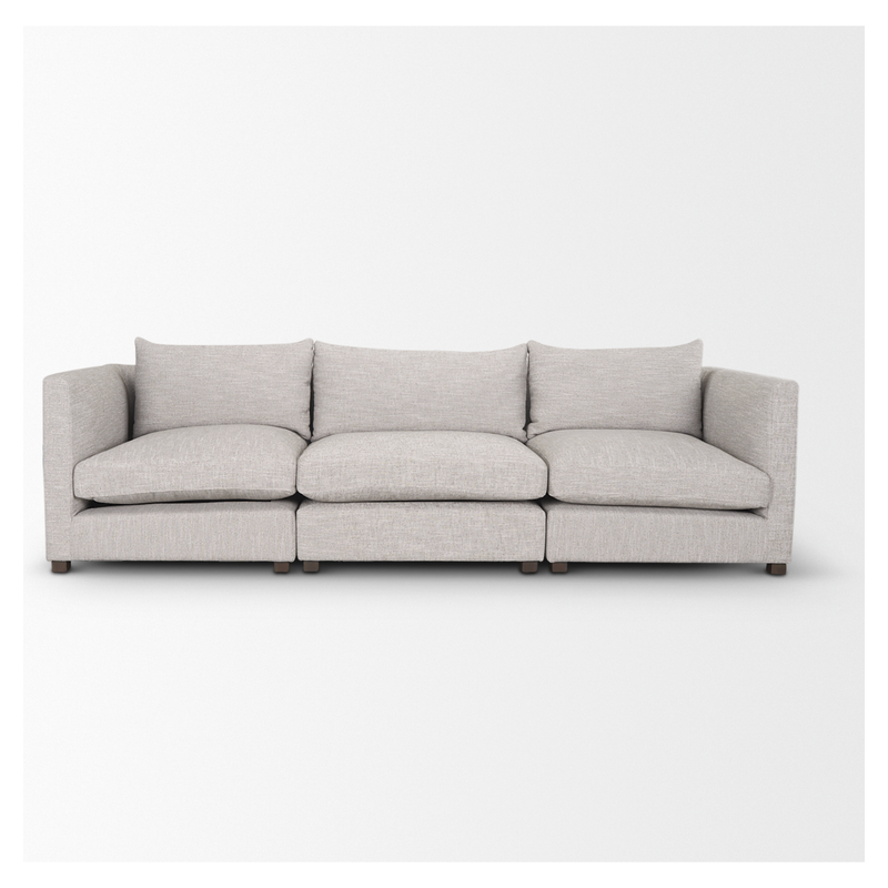 Halston 3-Piece Sofa in Light Grey