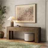 Abaso Console Table in Rustic Ash Oyster