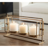 Wenman Triple Candleholder, Gold