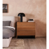 Quinton 3 Drawer Nightstand Natural Oak