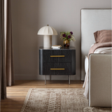 Fletcher Nightstand in Distressed Black