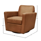 Cooper Swivel Club Chair in Cognac Leather