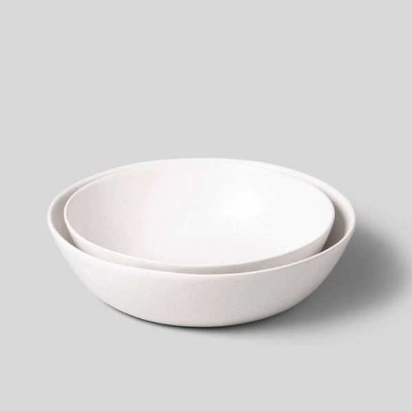 The Low Serving Bowls Speckled White