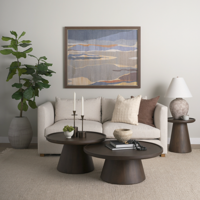 Takoda Tapered Drum Accent Table in Dark Brown Wood