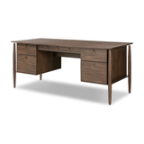 Markia Executive Desk in Aged Oak Veneer