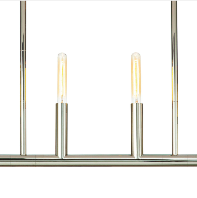 Wolfe Linear Chandelier in Polished Nickel