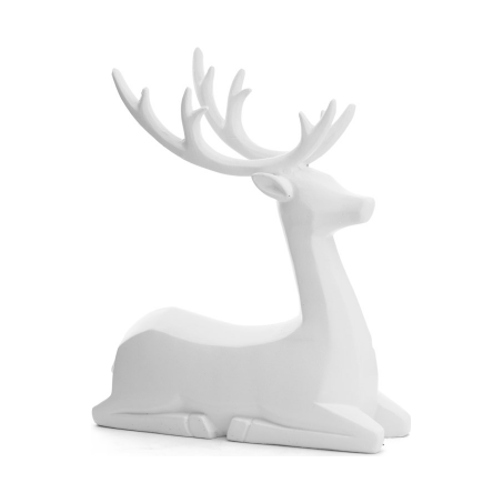 White Sitting Deer