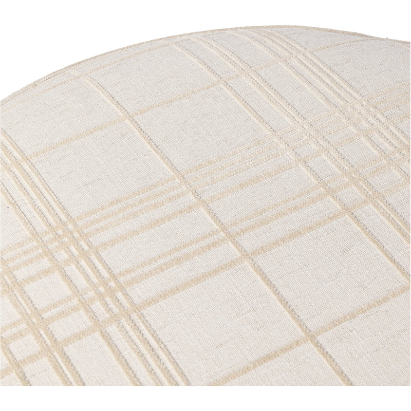 Sinclair Large Round Ottoman in Sheffield Ivory