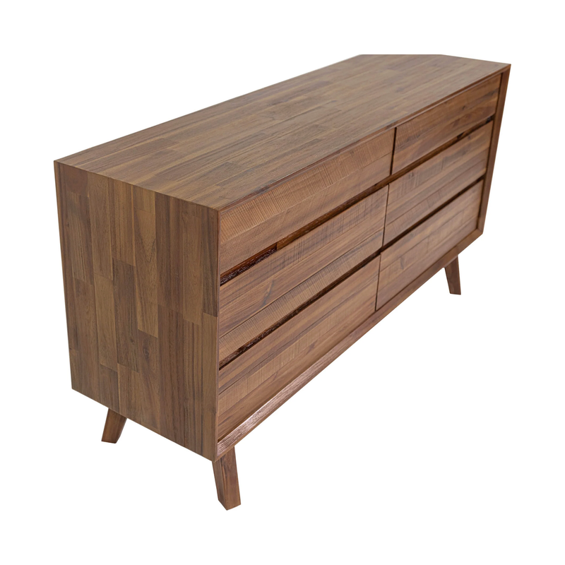 Gia 6 Drawer Dresser in Warm Pecan